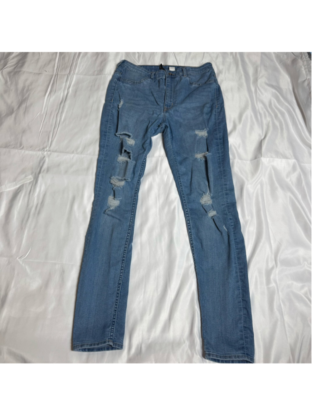 Women's H&M Distressed Skinny Jeans Blue Size 12